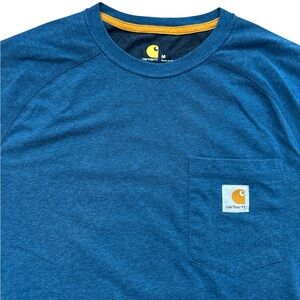 Carhartt Force‎ Blue Men’s Pocket T-Shirt Size Medium Workwear Logo Carhartt